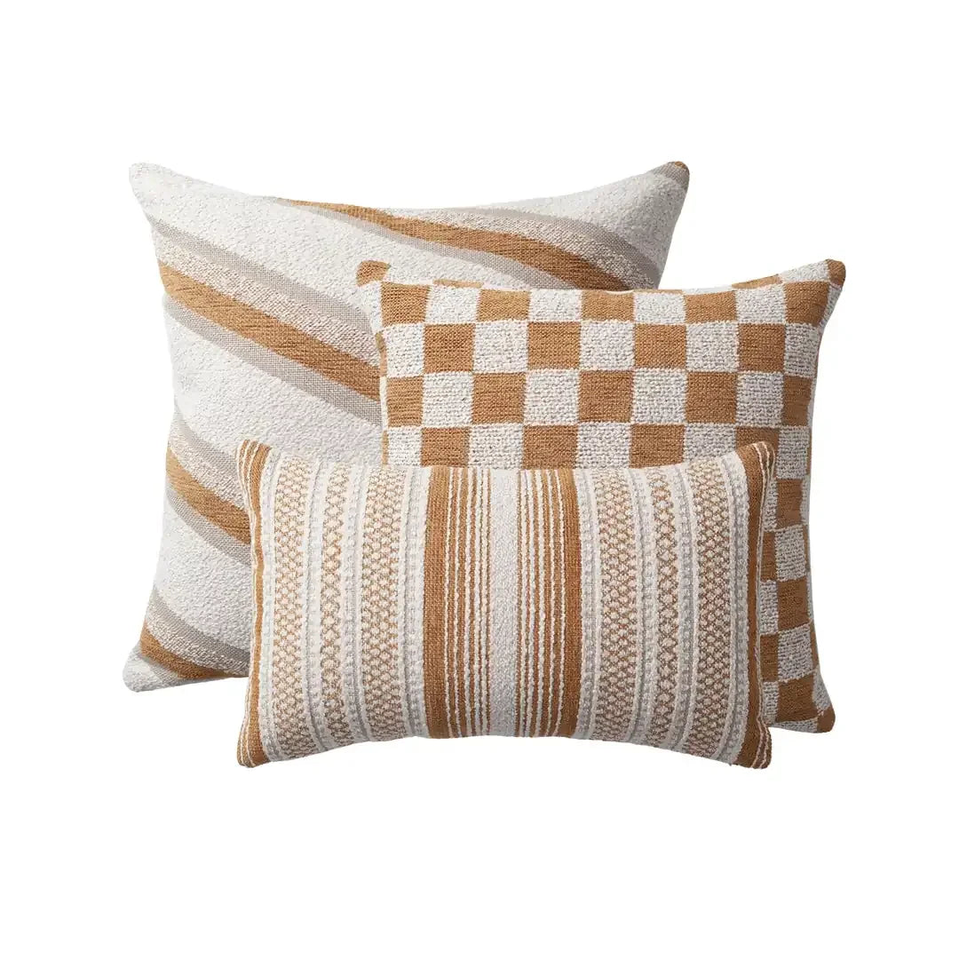 Oblique & Mojo | Set of 3 | Mustard Yellow Throw Pillow Covers