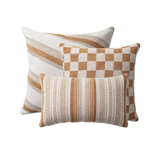 Oblique & Mojo | Set of 3 | Mustard Yellow Throw Pillow Covers